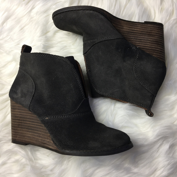 BCBG Shoes - BCBG Charcoal Suede Yestin Booties